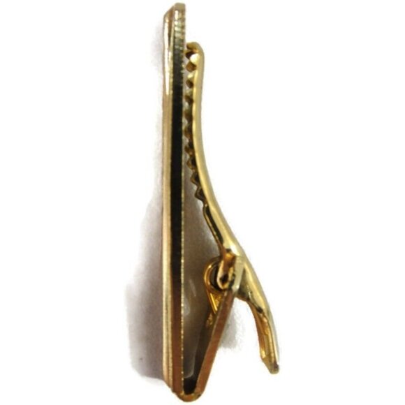 Asymmetrical Cufflinks Tie Clip Set Gold Tone Wedding Tux Vintage - Picture 9 of 16